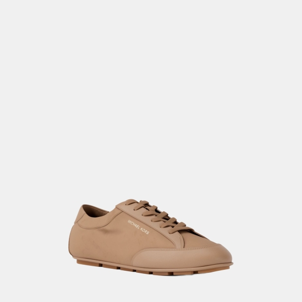 Michael Kors Outlet Susie Suede and Leather Trainer - CAMEL