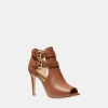Michael Kors Outlet Blaze Open-Toe Ankle Boot - LUGGAGE