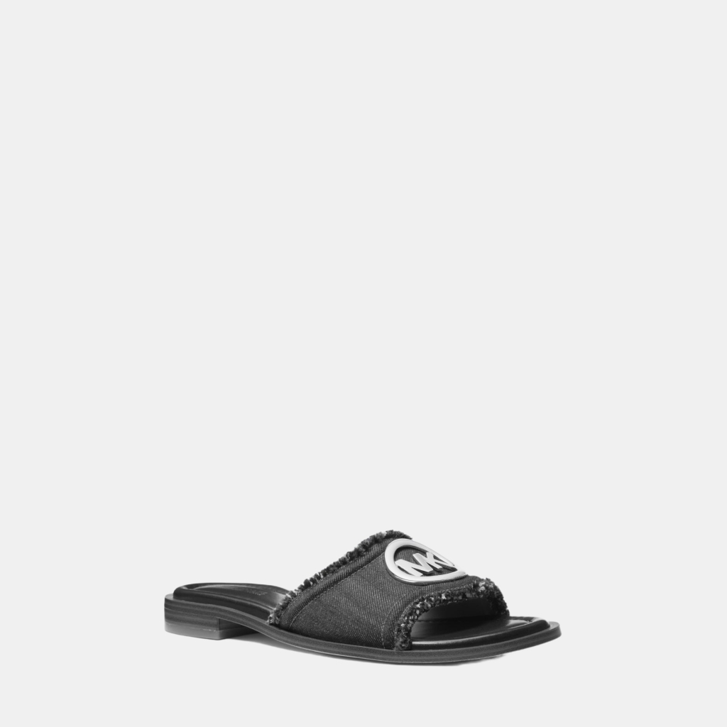 Michael Kors Outlet Hannah Denim Slide Sandal - BLACK WASH