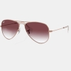 Ray-Ban Junior Kids' Aviator RJ9506S Aviator Sunglasses for Junior Kids' +BUNDLE with ACCESSORY EYEWEAR KIT - Rose Gold / Clear Gradient Dark Violet