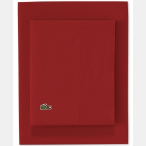 Lacoste Solid Cotton Percale 4-Pc. Sheet Sets - Chili Pepper - Image 3