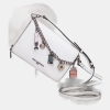KARL LAGERFELD PARIS LOURDES CROSSBODY WITH FASHION CHAIN - Winter White/Silver