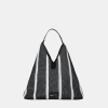 KL Jeans Striped mesh tote bag
