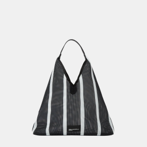 KL Jeans Striped mesh tote bag