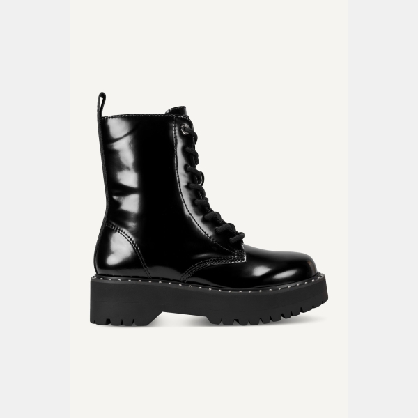 DKNY BATU STUDS LACE UP BOOTIE - Black