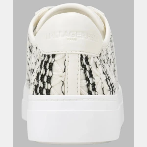 KARL LAGERFELD PARIS CAELAN CROCHET LACE UP SNEAKER - Black/White - Image 4