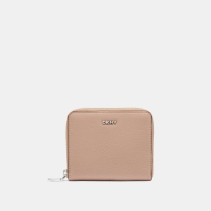 DKNY PAULA SMALL ZIP AROUND WALLET - Cappuccino