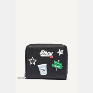 DKNY ETTA SMALL ZIP AROUND WALLET - Black