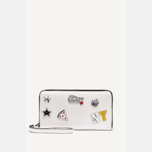 DKNY ETTA LARGE ZIP AROUND WALLET - Marshmallow