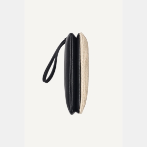 DKNY SARAH DUAL ZIP POUCH WRISTLET - Natural/Black - Image 6