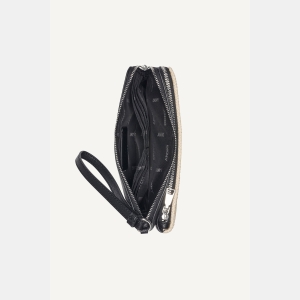DKNY SARAH DUAL ZIP POUCH WRISTLET - Natural/Black - Image 4