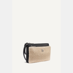 DKNY SARAH DUAL ZIP POUCH WRISTLET - Natural/Black - Image 3
