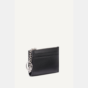 DKNY SARAH TOP ZIP CARD HOLDER - Black/Silver - Image 4