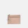 DKNY SARAH TOP ZIP CARD HOLDER - Cappuccino