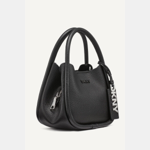 DKNY CAPRI HOBO CROSSBODY BAG - Black/Silver - Image 4
