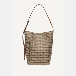 DKNY AVRIL LOGO BUCKET BAG - Chino/Cappuccino - Image 4