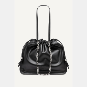 DKNY HALLE DRAWSTRING TOTE - Black/Silver