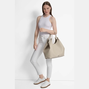 DKNY PAULA LARGE COMMUTER TOTE - LIGHT TAUPE - Image 3