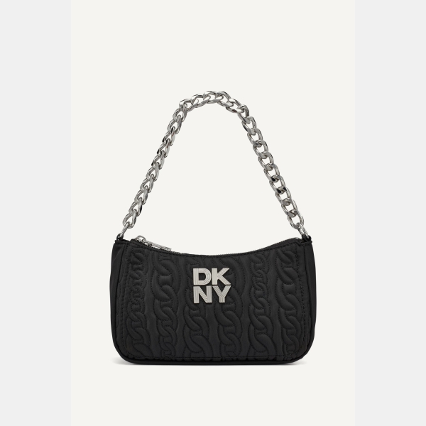 DKNY LORENA DEMI SHOULDER BAG - BLACK/SILVER