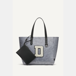 DKNY REESE TOTE - HEATHER GREY/BLACK/OAT