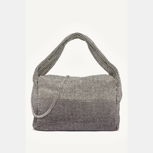 DKNY AGNES SHOULDER BAG - BLACK/SILVER