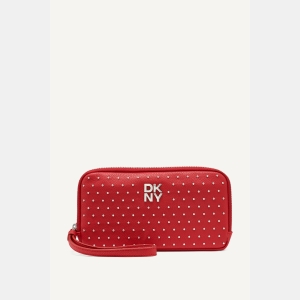 DKNY JENNY LARGE ZIP AROUND WALLET - Red