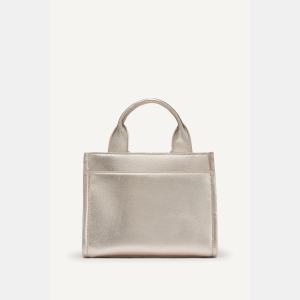 DKNY HADLEE SMALL METALLIC LOGO TOTE - GOLD - Image 4