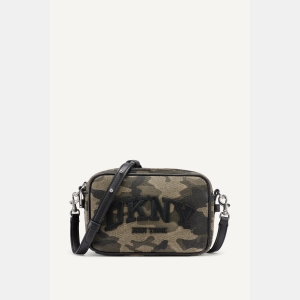 DKNY NELL LOGO EMBOSSED CAMO CAMERA BAG - Camouflage