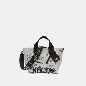 DKNY BRADY GRAFFITI LOGO CROSSBODY - White