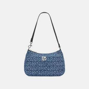 DKNY JENNY DENIM LOGO SHOULDER BAG
