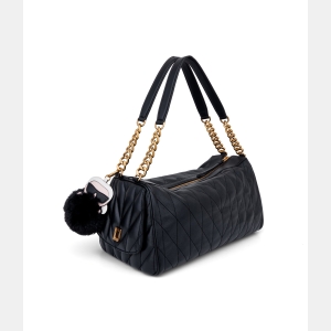 KARL LAGERFELD PARIS LAFAYETTE SATCHEL WITH KARL PUFF CHARM - Black - Image 3