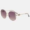 Coach Women's Gold Round Sunglasses - Shiny Light Gold Smoke