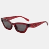 Coach Women's Red Rectangular Sunglasses - Transparent Deep Red