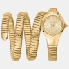 Just Cavalli Snake Quartz Champagne Dial Women's Watch - Gold
