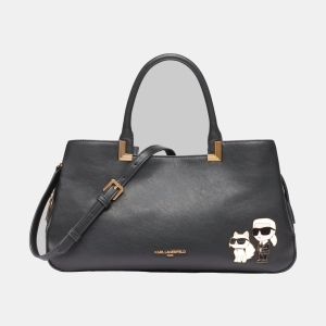 KARL LAGERFELD PARIS MERIBEL SATCHEL WITH PINS - Black