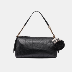 KARL LAGERFELD PARIS LAFAYETTE SATCHEL WITH KARL PUFF CHARM - Black