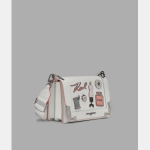 KARL LAGERFELD PARIS CAMILLE SHOULDER WITH OVERSIZED FASHION PINS - Winter White/Silver - Image 3
