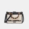 KARL LAGERFELD PARIS SAVOIE MINI CROSSBODY CANVAS - Natural/Black
