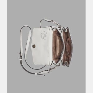 KARL LAGERFELD PARIS CHANTAYE KARL HEAD CROSSBODY - Winter White/Silver - Image 5