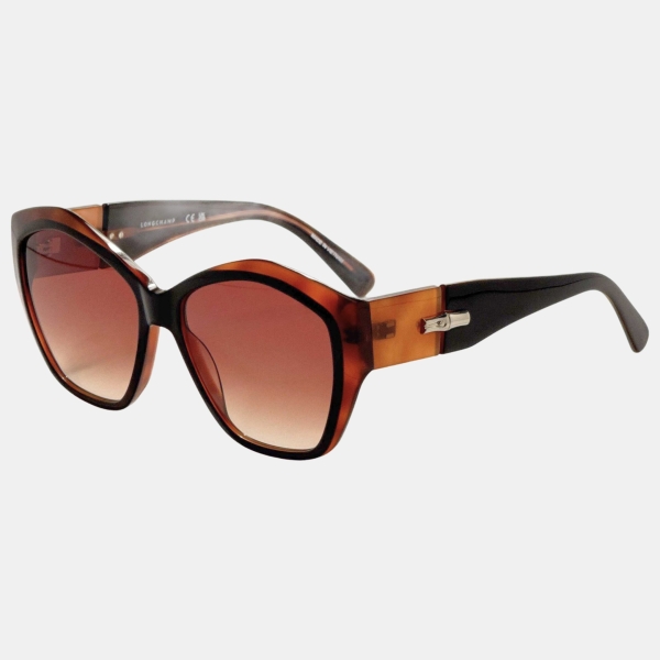Longchamp Women's Brown Cat-Eye Sunglasses - Black Havana Honey