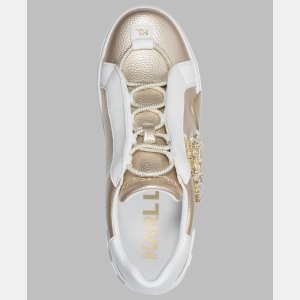 KARL LAGERFELD PARIS MADISYN SLIP ON SNEAKER - Wht Gold/Brt White - Image 5