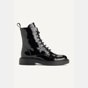 DKNY MALAYA LACE UP BOOT - Black
