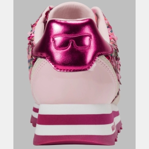 KARL LAGERFELD PARIS MEADE TWEED SEQUIN SNEAKER - Pink - Image 4