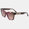 Moschino Women's Red Square Sunglasses - Burgundy Brown