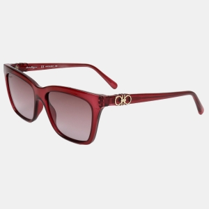 Ferragamo Women's Red Rectangular Sunglasses - Crystal Wine