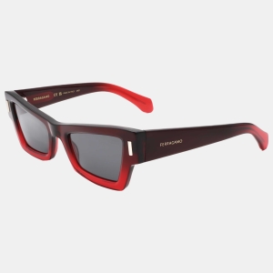 Ferragamo Women's Grey Cat-Eye Sunglasses - Transparent Dark Ruthenium