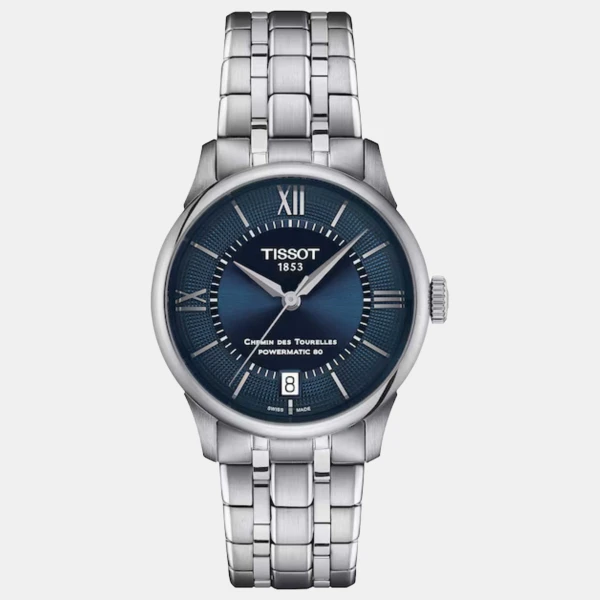 Tissot Chemin des Tourelles Automatic Blue Dial Women's Watch - Silver