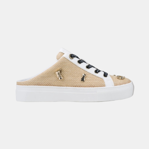 KARL LAGERFELD PARIS CAMBRIA ATELIER MULE WITH PINS - Natural/Brt Wht