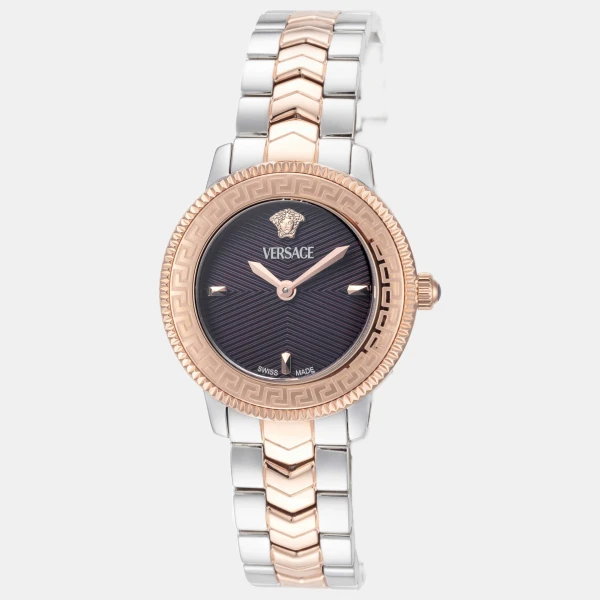 Versace Women's Watch VEUCA0624 - Silver And Rose Gold