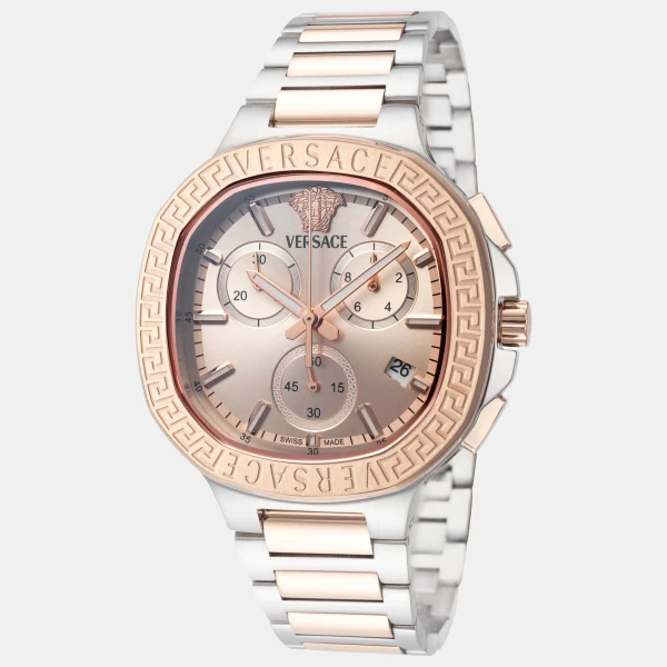 Versace Unisex Watch VEVCA0524 - Silver And Rose Gold